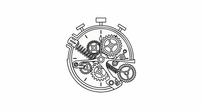 Intricate mechanical clockwork mechanism with gears and springs