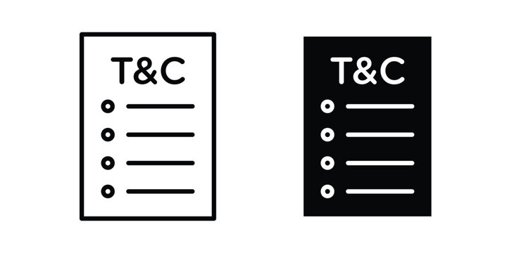 Terms and Conditions icon black and white
