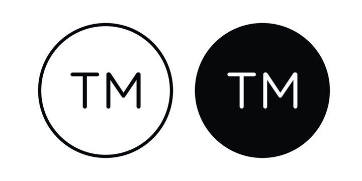 TM trademark icon black and white