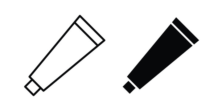Toothpaste tube icon black and white