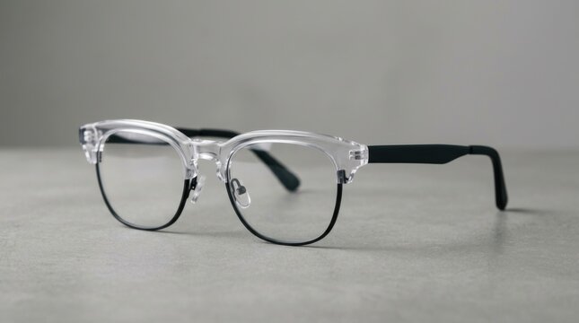 Modern Clear Frame Eyeglasses with Black Temples