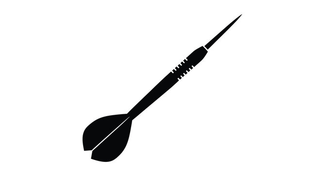 Dart silhouette on a white background a black vector illustration of a classic dart game projectile high quality professional detailed modern