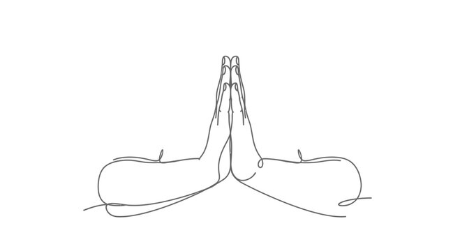 Joined Hands in Prayer Gesture.