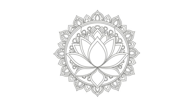 Lotus flower mandala design element.