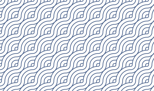 Seamless Japanese Seigaiha Wave Pattern, Indigo Blue Traditional Oriental Ocean Motif, Classic Geometric Water Background for Navy Design 