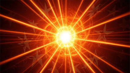 Obraz premium Bright glowing energy explosion with intense light rays radiating outward