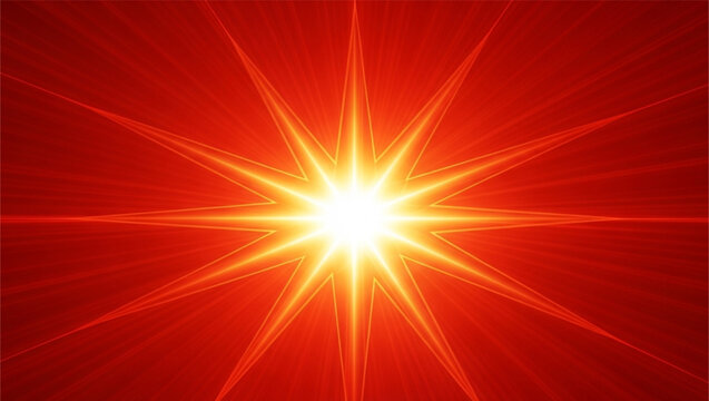 Bright Radiant Sunburst Effect With Warm Glowing Light Rays