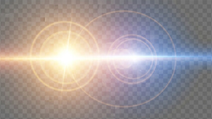 Fototapeta premium Abstract light beams glowing with transparent background overlay effect