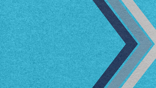 Turquoise paper texture background with blue gray chevron corner stripes and copy space for banner, presentation, template