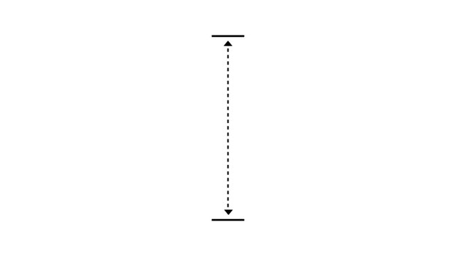 White vertical line measuring height animation, alpha channel
