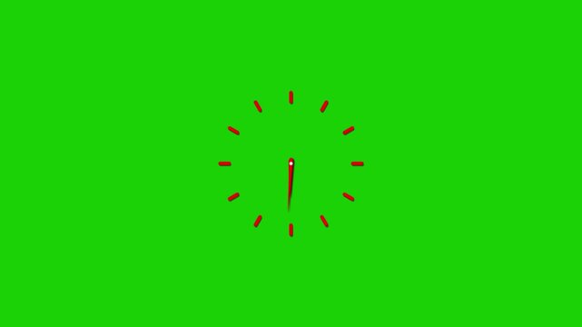 Clock spinning, watch animation on transparent background with alpha channel. Clock icon flat style 24 hours day fast speed with moving timer clock rotation