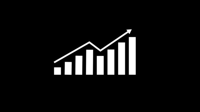 Motion animated footage. Statistics bars columns growth, arrow up. Finance, Bar graph going up, Profit concept, positive increase chart. business graph animation.