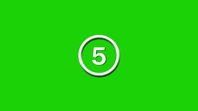 Ten second countdown animation from 10 seconds to 0 seconds on a transparent background, 10 second countdown timer with alpha channel,