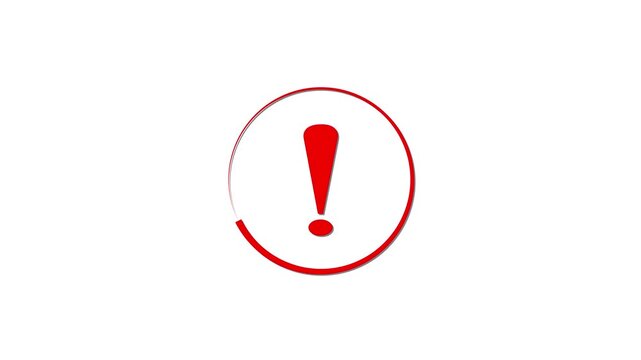 Exclamation Mark - Alert - Simple Exclamation Mark Symbol. 4kanimation.
