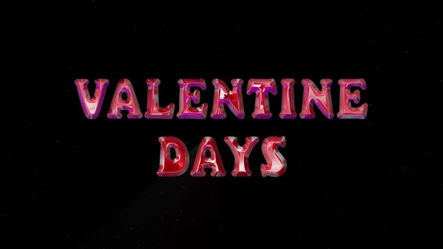 valentine day sign animation. 3d render red chrome text animation. Perfect for background visuals, motion graphics, branding, greetings, business, services, wallpapers, and digital design projects.
