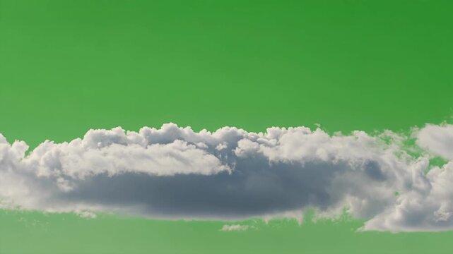 Low Hanging Stratocumulus Cloud with Shadow on Green Screen