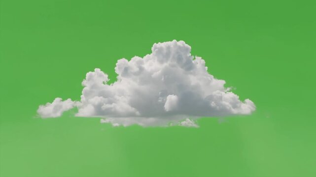 Single Altocumulus Cloud Unit Isolated on Green Screen