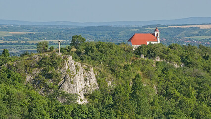 Naklejka premium Baroque Church of our Lady of the snows on a hill above Pecs, Hungary 