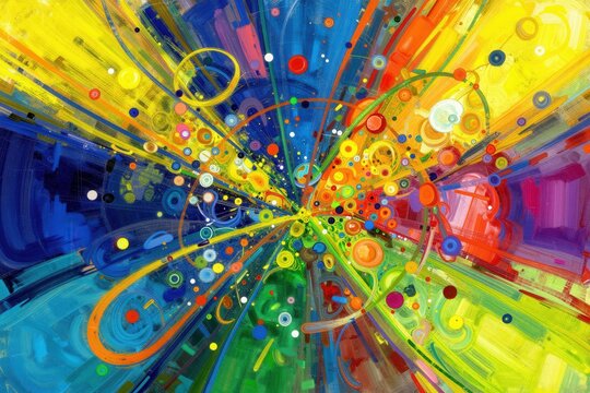 Colorful radial abstract burst on white background