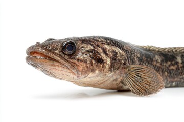 Fototapeta premium Close up of a snakehead fish head on white background