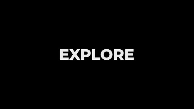 Welcome, Explore, Start, Contact Me, Update and Donate Bouncy pop up text animation on black background