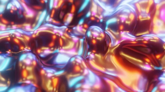 Shimmering liquid metal ripples in slow motion