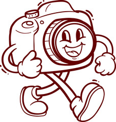 Obraz premium Doodle of Camera Character