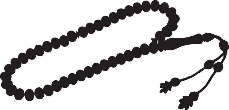 Black prayer beads with tassel rosary tasbih mala