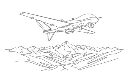Fototapeta premium Drone flying over mountain range high.