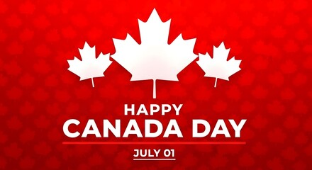 Fototapeta premium Celebrating canada day a festive illustration with maple leaves and patriotic colors