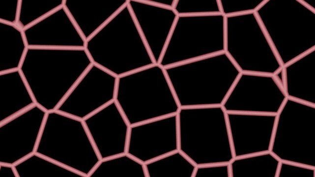 Red Alert Cybersecurity Voronoi Cell Network Animation 4K Seamless Loop