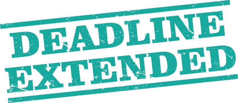 green deadline extended rubber stamp with vintage line border design