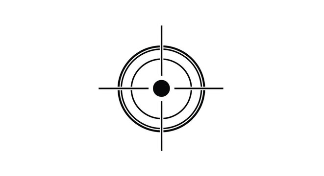 Target symbol illustration with concentric circles and crosshairs on a white background high quality professional detailed modern elegant stylish clean crisp