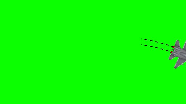 Detailed vector illustration of a modern military stealth fighter jet with grey camouflage pattern on animation video
