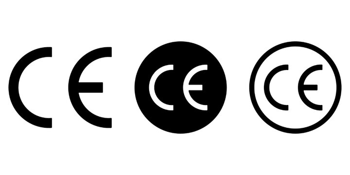 CE set icons, line and solid style