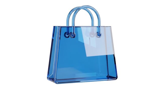 Blue Transparent Handbag Design.