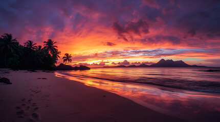 Obraz premium sunset on the beach