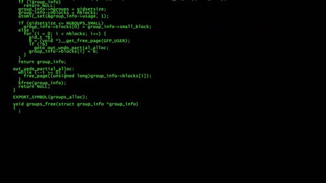 Hacker typing green text Animation suitable for software development 4k video background