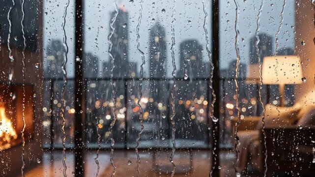 water drops on the window