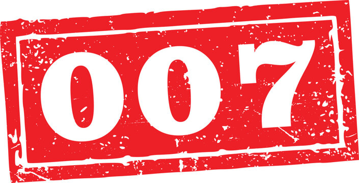 red grunge rubber stamp with secret agent number zero seven