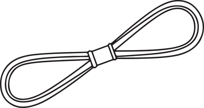 Simple black and white illustration of a shoelace