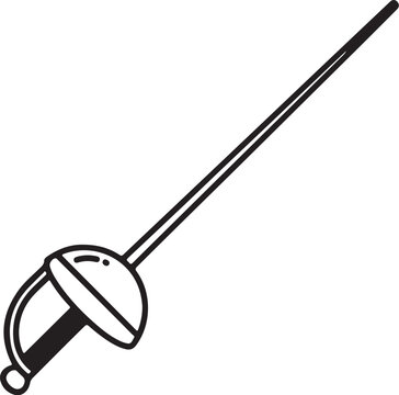 Fencing sword illustration, epee or foil weapon