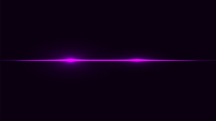 Obraz premium Abstract magenta glowing horizontal light streak, minimalist neon line on dark backdrop.