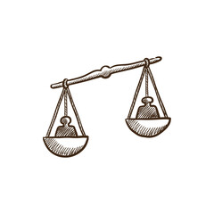 Balanced Scales Organic Ink Sketch © Craftinza