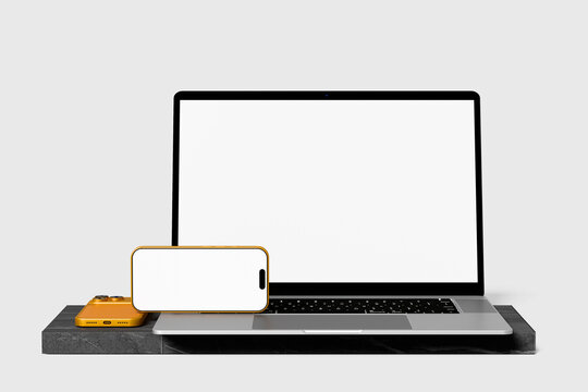 Laptop & Phone Blank Mockup