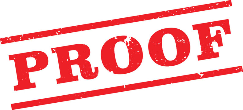red proof rubber stamp with vintage distressed grunge line border