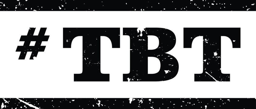 black throwback thursday tbt hashtag rubber stamp with grunge texture