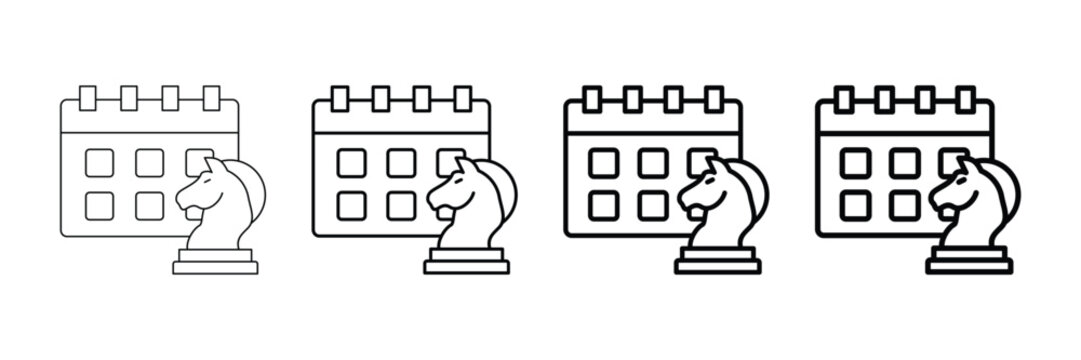 Planning Calendar  Icon Set Different Style Collection