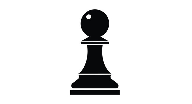 Black chess pawn silhouette on a white background isolated game piece vector graphic high quality professional detailed modern elegant stylish clean