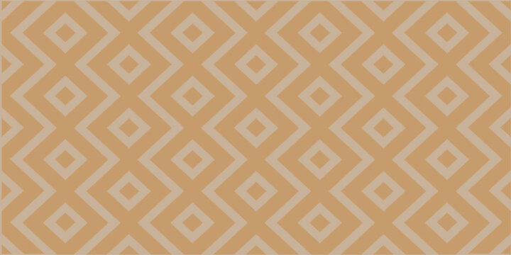 Seamless beige geometric diamond pattern with zigzag lines. Abstract retro background for wallpaper, textile and surface design. 